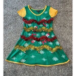 Allison/brittney Christmas short sleeve‎ sweater dress size medium